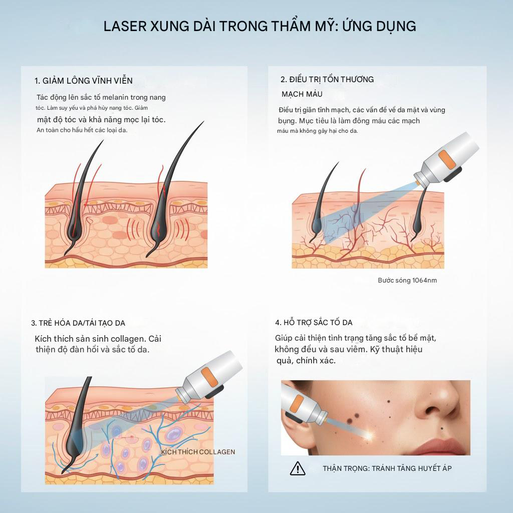 Ứng dụng laser xung dài trong dịch vụ spa