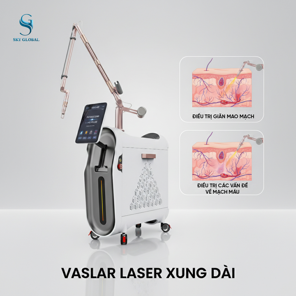 Vaslar ứng dụng laser xung dài điều trị mạch máu