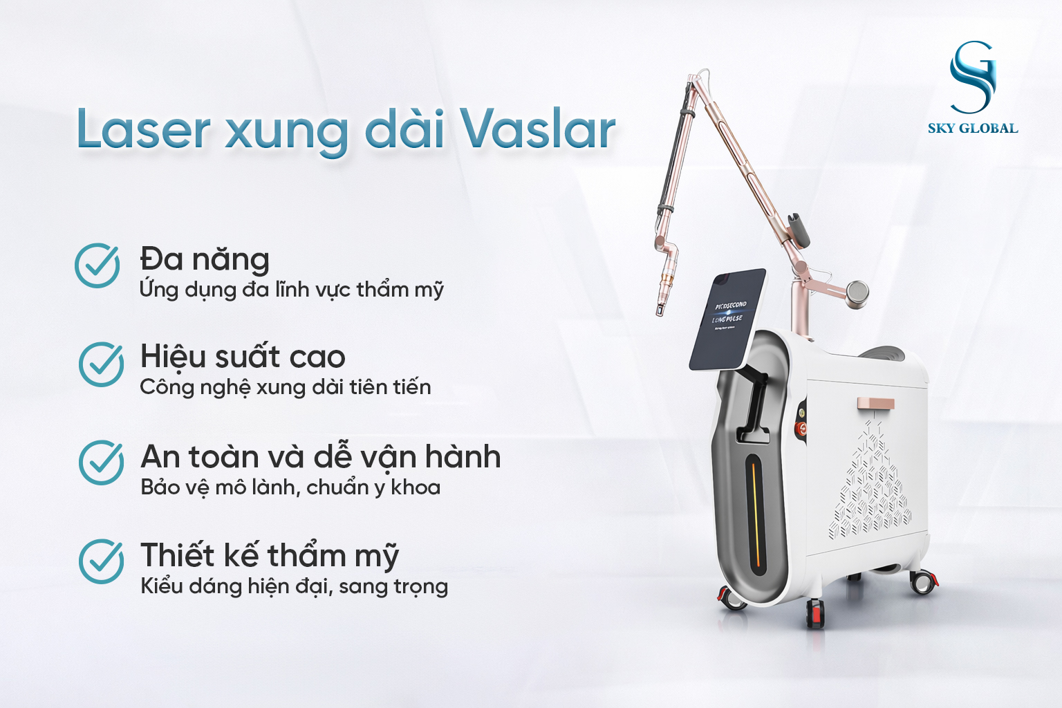 Lợi ích laser xung dài Vaslar cho spa và clinic